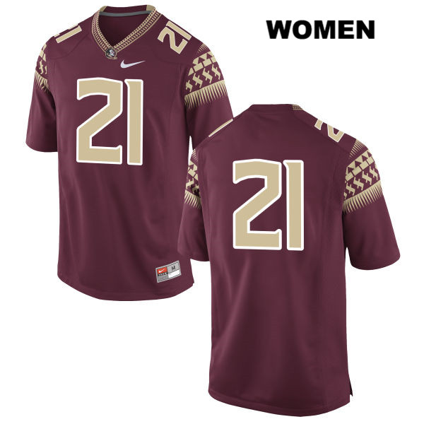 Women's NCAA Nike Florida State Seminoles #21 Logan Tyler College No Name Red Stitched Authentic Football Jersey EOY6369SR